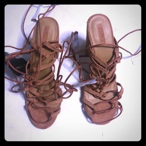 Cognac open toe sandal